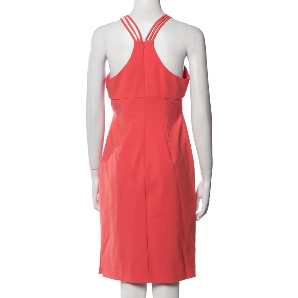 Aidan Mattox Coral Midi Dress with Strappy Halter - Picture 4 of 7